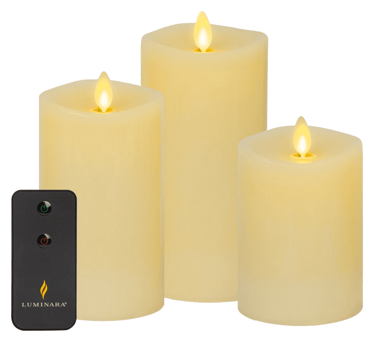 Flameless Pillar Candles, Set of 3